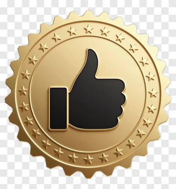 Gold Medal Thumbs Up Badge PNG