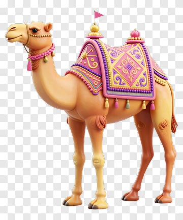 Decorated Camel With Ornate Saddle PNG
