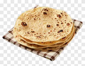 Stack Of Golden Roti On Checkered Napkin PNG