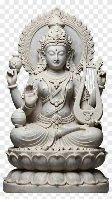 Goddess Statue With Harmonium PNG
