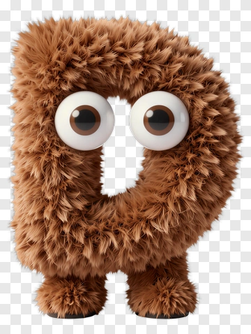 Furry Letter O Cartoon Character PNG