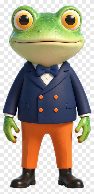 Frog In Business Suit PNG