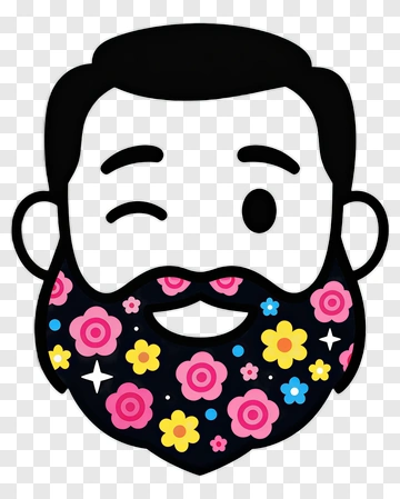 Man With Flower Beard PNG
