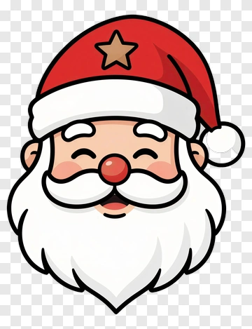 Cartoon Santa Claus With Red Hat PNG