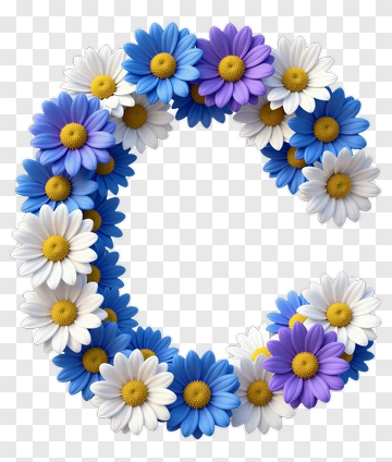Letter C Made Of Daisy Flowers PNG