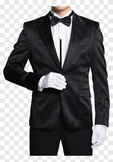 Man In Black Velvet Tuxedo PNG