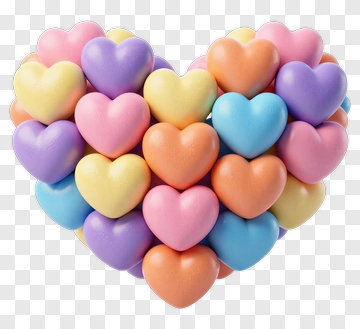 Heart Made Of Colorful Hearts PNG