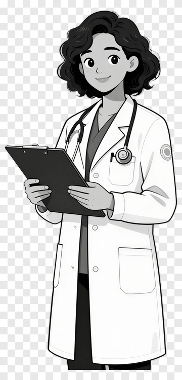 Cartoon Doctor Holding Clipboard PNG