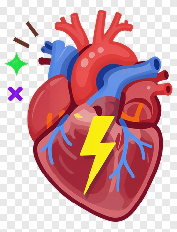 Heart With Electric Pulse PNG
