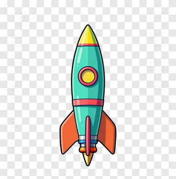 Cartoon Rocket Ready For Launch PNG