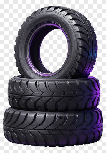 Stack Of Tires With Purple Glow PNG