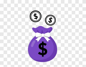 Purple Money Bag With Coins PNG