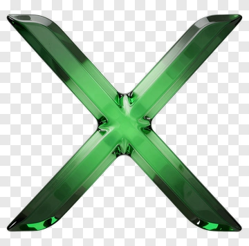 Green 3D X PNG