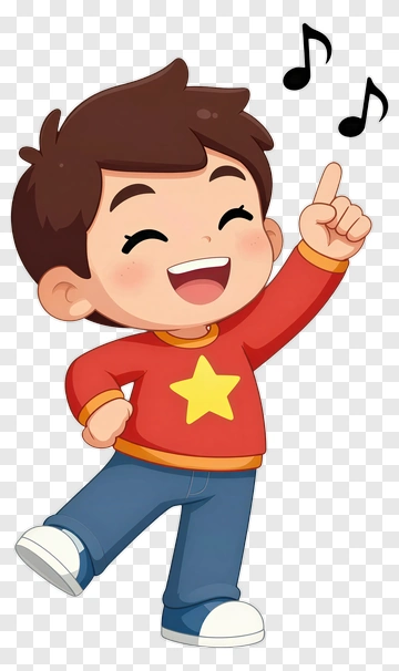 Happy Boy Singing And Dancing PNG