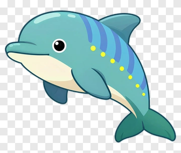 Cute Cartoon Dolphin PNG