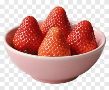 Strawberries In A Pink Bowl PNG