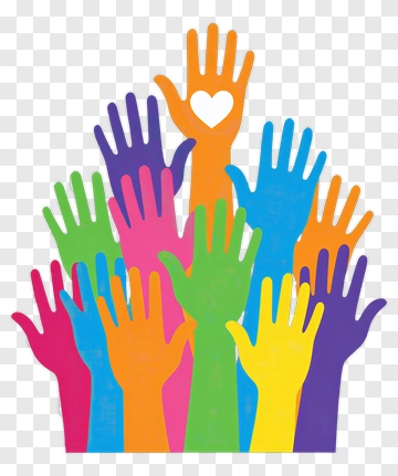 Multicolored Hands Forming A Heart PNG