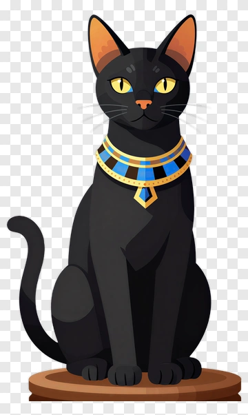 Egyptian Cat With Sacred Collar PNG