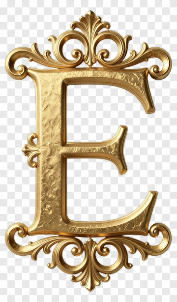 Gold Ornate Letter E PNG