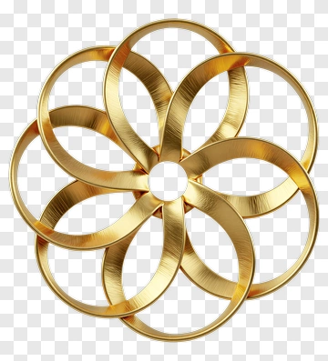 Golden Rings Geometric Design PNG