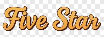 Five Star Text Logo PNG