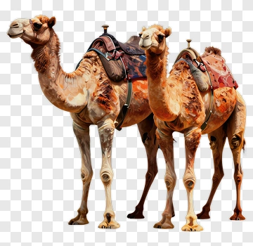Two Camels With Saddle PNG