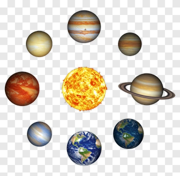 Solar System With Sun And Planets PNG