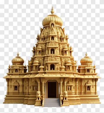 Golden Temple With Ornate Details PNG