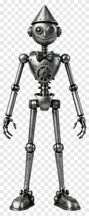 Tin Man Robot With Bow Tie PNG