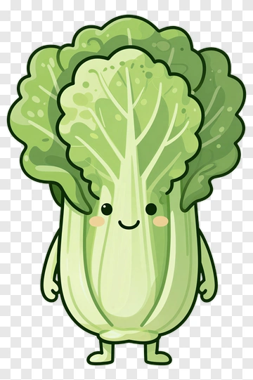 Cute Bok Choy Character PNG