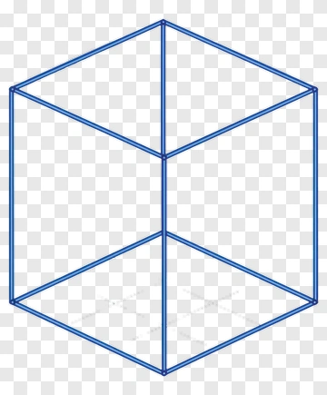 Blue Cube Outline PNG