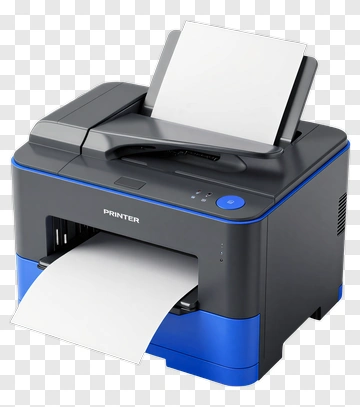 Modern Inkjet Printer With Blue Accents PNG