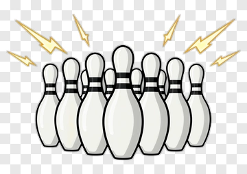 Bowling Pins With Lightning Bolts PNG