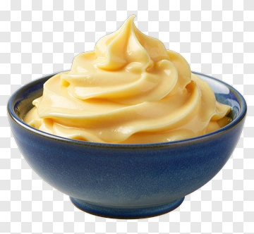 Cream In A Blue Bowl PNG