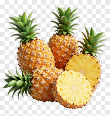 Pineapple With Sliced Section PNG