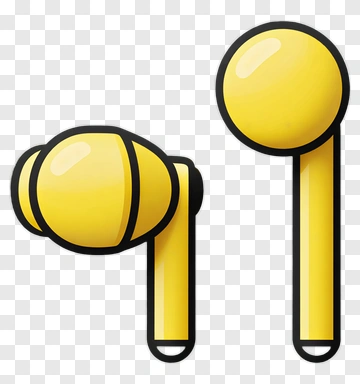 Yellow Earphone PNG
