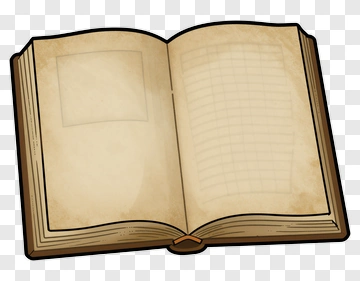 Open Book With Grid Pages PNG