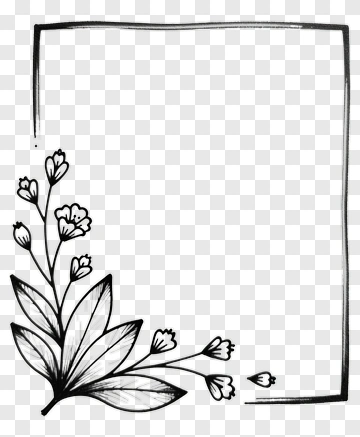 Hand-drawn Flower Arrangement In Frame PNG