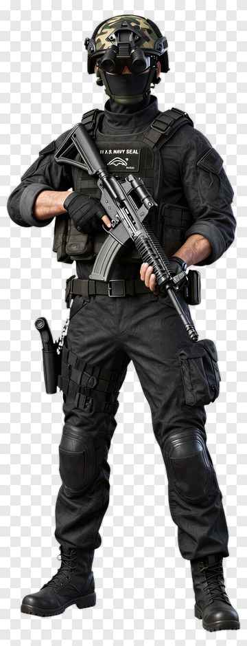 Navy SEAL In Combat Gear PNG