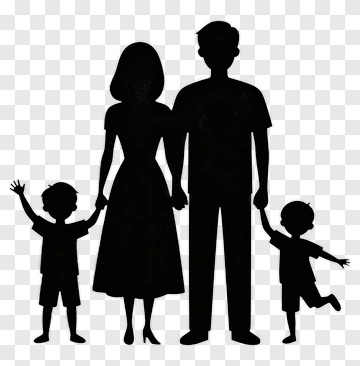 Family Silhouette Holding Hands PNG