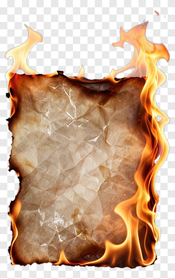Burning Paper With Flames PNG
