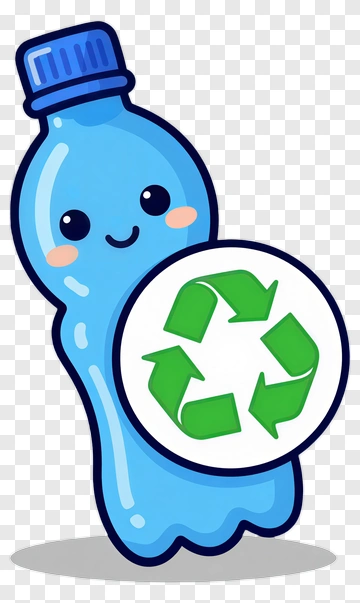 Kawaii Recycling Bottle PNG