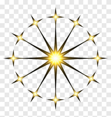 Golden Star With Radiant Points PNG