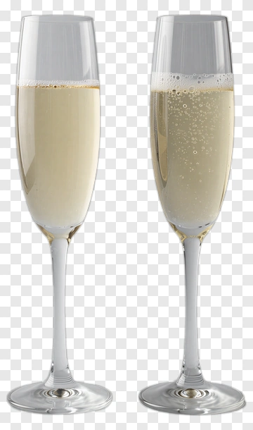Two Champagne Glasses Filled With Bubbly Liquid PNG