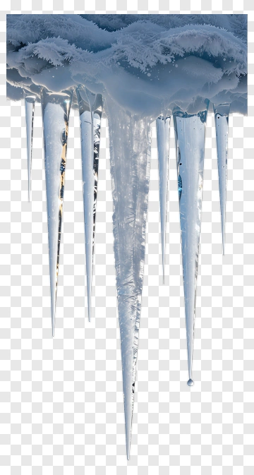 Icicle Hanging From Snowy Roof PNG