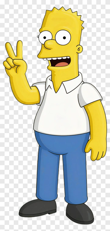 Bart Simpson Making Peace Sign PNG