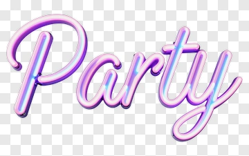 Neon Party Sign PNG