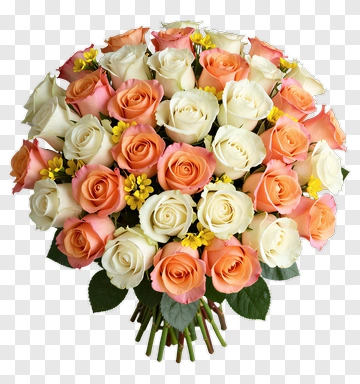 Roses Bouquet With Pink And White Roses PNG