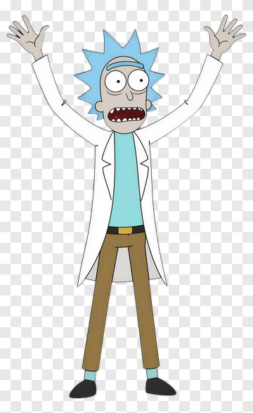 Rick Sanchez With Arms Raised PNG