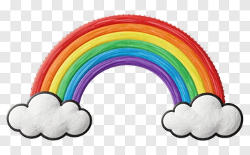 Rainbow With Clouds PNG